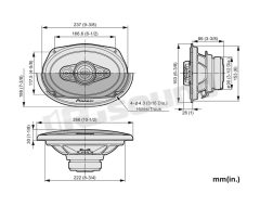 TS-A6991F 6x9'' 5-way coaxial speakers, 700 Watt max power Pioneer