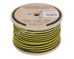 GZSC 4.0X2-OFC Cavo isolato per altoparlanti 2x 4 mm² OFC nero e giallo Ground Zero