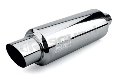ESR084 Medium fire shot - marmitta rotonda inclinata in acciaio inox Simoni Racing