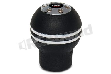 IND/N Pomello cambio in pelle nera liscia Simoni Racing