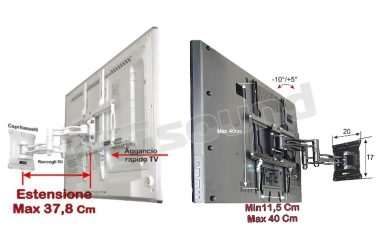 AL20 staffa da parete per plasma, lcd, led Prandini