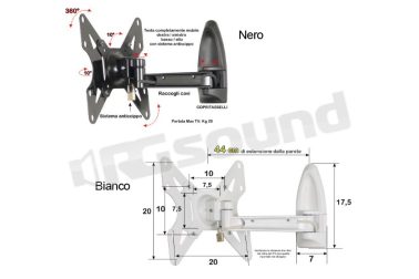 AL17 supporto da parete per TV LCD, TV LED Prandini