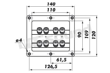 AT 80G terminale con otto connettori AZ Audiocomp