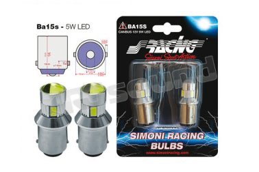 CNSP/W BA15S indicatori LED ultrabianchi Simoni Racing