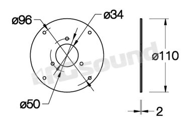 YBR 700 flangia per tweeter - ø 110 x h 2 mm Ciare