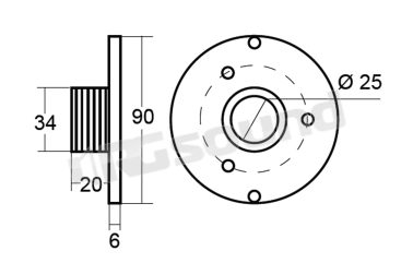 YBR 706 flangia per tweeter ø 90 mm Ciare