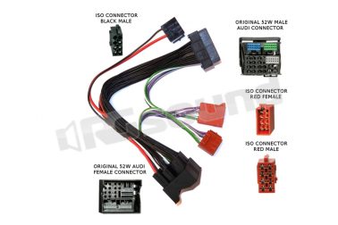 CAW-C1227 cablaggio per KAC-M1804 con gruppo Volkswagen Kenwood