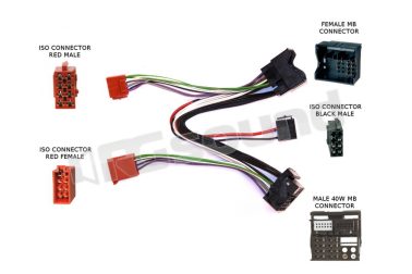 CAW-C5225 cablaggio per KAC-M1804 con gruppo Mercedes Kenwood