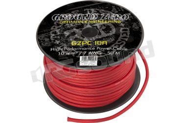 GZPC 10R 10 mm² cavo di potenza CCA rosso – Lunghezza 50m Ground Zero