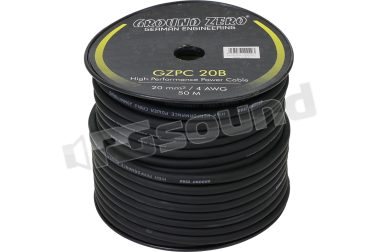 GZPC 20B 20 mm² cavo di potenza CCA nero – Lunghezza 50m Ground Zero