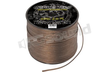 GZSC 2-0.75 cavo 2x 0,75mm² / 18 AWG per altoparlanti - bobina 200 metri Ground Zero