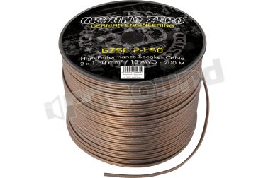 GZSC 2-1.50 cavo 2x 1,5mm² / 15 AWG per altoparlanti - bobina 200 metri Ground Zero