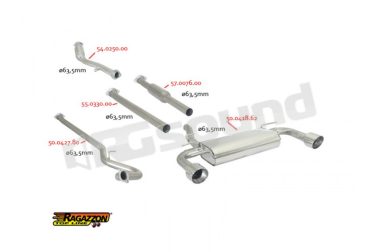 50.0418.62 Posteriore inox sdoppiato con terminali rotondi per Subaru e Toyota Ragazzon