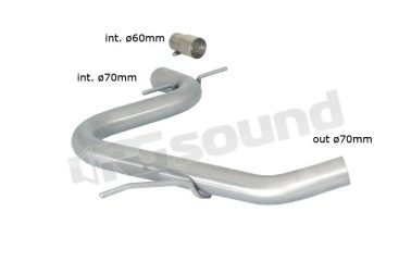 55.0374.00 Tubo centrale Gr.N senza silenziatore inox per Volkswagen Ragazzon