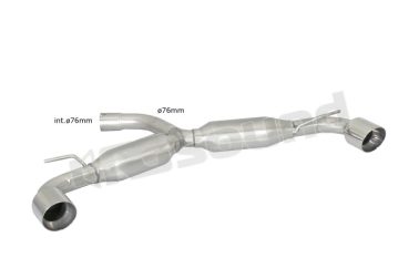 58.0586.61 Posteriore inox sdoppiato con terminali rotondi per Volkswagen Ragazzon
