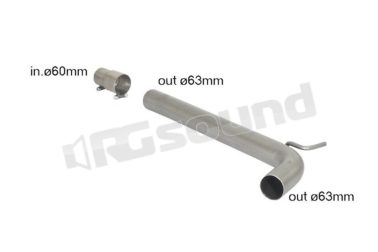 55.0379.00 Tubo centrale Gr.N senza silenziatore inox per Volkswagen Ragazzon