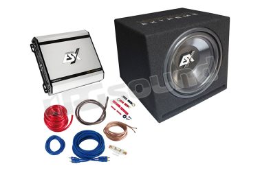 HXP2 subwoofer 30 cm in cassa reflex con amplificatore a 2 canali e kit di installazione ESX