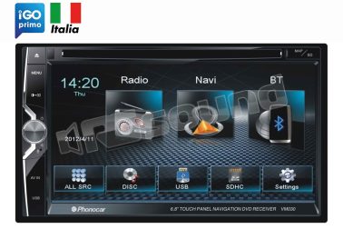 VM030M monitor 6.8'' con lettore DVD, USB, SD, Bluetooth, mappa di navigazione Italia Phonocar