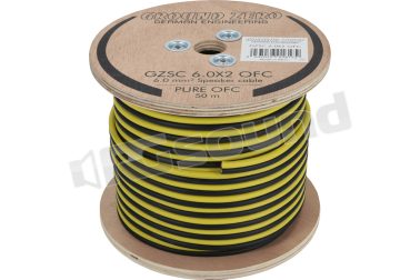 GZSC 6.0X2 OFC cavo 2x 6mm² per altoparlanti - nero e giallo, bobina 50 metri Ground Zero