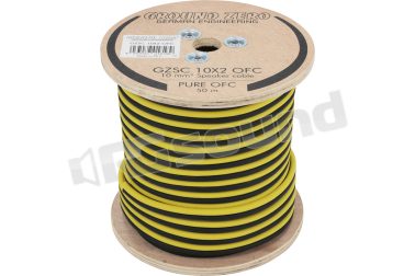 GZSC 10X2 OFC cavo 2x 10mm² per altoparlanti - nero e giallo, bobina 50 metri Ground Zero