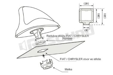 7131050 riduttore per installazione antenna Shark II - FIAT dal 2012 Calearo