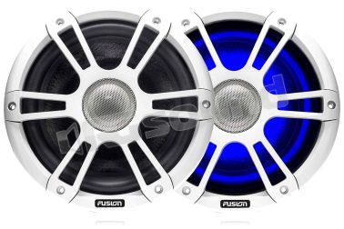 SG-FL88SPW coassiali nautici 220mm con griglia sportiva bianca e cono illuminato LED Fusion