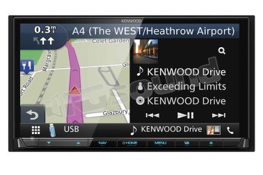 DNX8180DABS monitor 7'' con navigazione, DAB+, Bluetooth, Android Auto e Apple CarPlay, frontalino estraibile Kenwood
