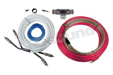 HF25WK kit 25 mm2 con cavo RCA a tripla schermatura, lunghezza 5 m, fusibile Mini-ANL da 100 A Hifonics