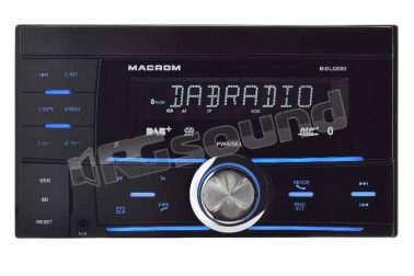 M-DL3200D ricevitore 2 ISO con USB, SD, Bluetooth e Tuner AM/FM/DAB+ Macrom