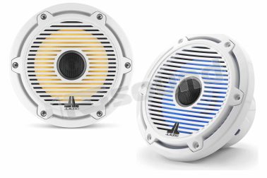 M6-650X-C-GwGw-i coassiali 165mm finitura bianca, griglia classica - illuminazione LED variabile JL Audio