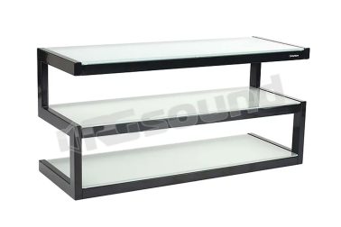 ESSE AV BLACK/FROSTED Struttura in metallo, ripiani in vetro temperato NorStone