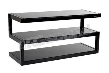 ESSE AV BLACK Struttura in metallo, ripiani in vetro temperato/legno NorStone