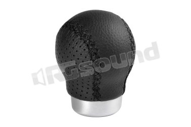 00253 Pelle nera con cuciture nere e alluminio spazzolato Pilot