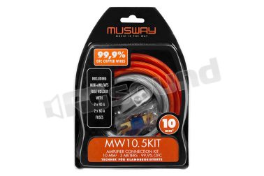 MW10.5KIT Kit di connessione amplificatore da 10 mm2 realizzato in rame pieno - 5 metri MUSWAY