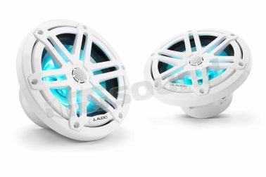 M3-650X-S-Gw-i coassiali con 60 Watt RMS, griglia sportiva bianco lucido e illuminazione LED RGB JL Audio