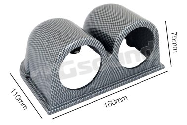 PSR2C portastrumenti orizzontale a 2 fori 52 mm carbon look Simoni Racing