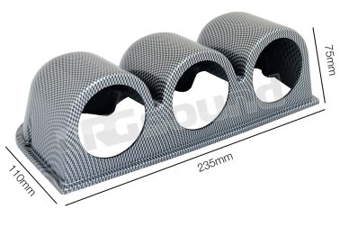 PSR3C portastrumenti orizzontale a 3 fori 52 mm carbon look Simoni Racing