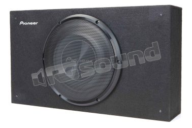 TS-A2500LB 25cm subwoofer in slim sealed enclosure, suitable for cars and trucks, 300 Watt RMS power Pioneer
