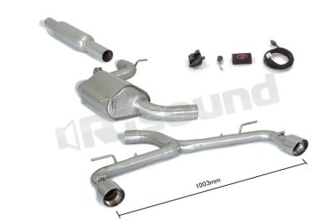 50.0701.61 Centrale anteriore in inox + Centrale inox + Tubo posteriore inox sdoppiato per Volkswagen Ragazzon