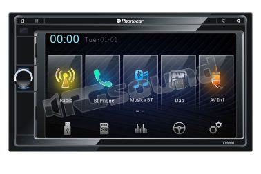 VM066 monitor 6,2'' con Phone Link per la connessione di smartphone iOS e Android, Bluetooth e DAB+ Phonocar