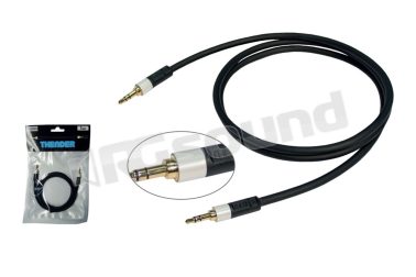 15-281 cavo Jack m-m 3,5mm con contatti placcati in oro - Lunghezza 1 metro Thender