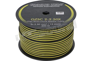 GZSC 2-2.50X cavo 2x 2,5mm² / 13 AWG per altoparlanti - bobina 200 metri Ground Zero