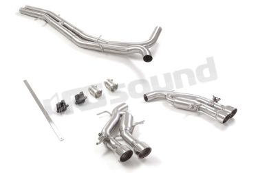 50.0904.28 Tubo centrale senza silenziatore inox + Posteriore inox sdoppiato per Audi Ragazzon