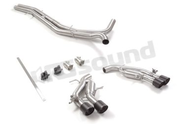 50.0904.84 Tubo centrale senza silenziatore inox + Posteriore inox sdoppiato per Audi Ragazzon