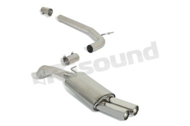 50.0721.26 Tubo centrale senza silenziatore inox + Posteriore inox con terminali rotondi per Volkswagen Ragazzon