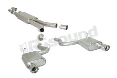 50.0595.61 Centrale inox + Posteriore inox sdoppiato con terminali rotondi per Ford Ragazzon