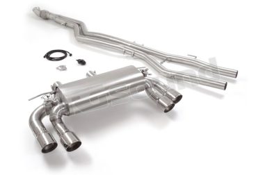 50.0760.58 Tubo centrale inox + Posteriore inox sdoppiato con terminali rotondi per BMW Ragazzon