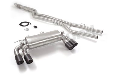50.0760.78 Tubo centrale inox + Posteriore inox sdoppiato con terminali rotondi per BMW Ragazzon