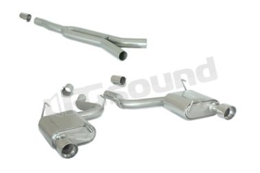 50.0573.61 Tubo centrale + Posteriore inox sdoppiato con terminali rotondi per Ford Ragazzon