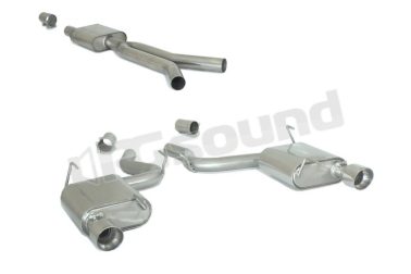 50.0572.61 Centrale + Posteriore inox sdoppiato con terminali rotondi per Ford Ragazzon
